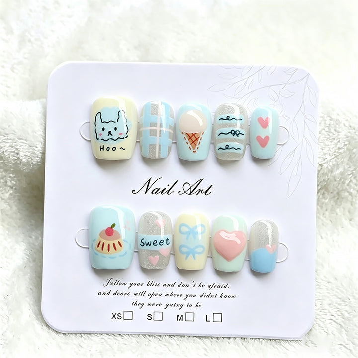 Creative Themed Press-On Nail Set Bowlift