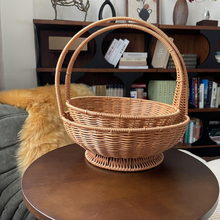 Women's round pasture basket with practical handle Bowlift