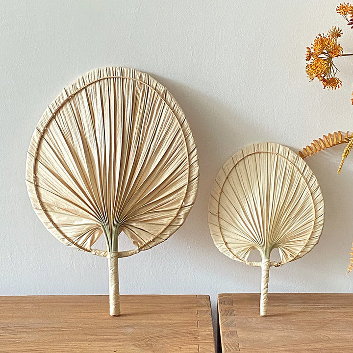Women Handmade Palm Leaf Fan Bowlift