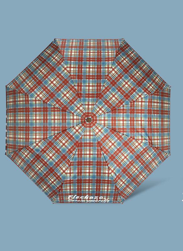 Women’s Folding Umbrella in Classic Check Pattern Bowlift