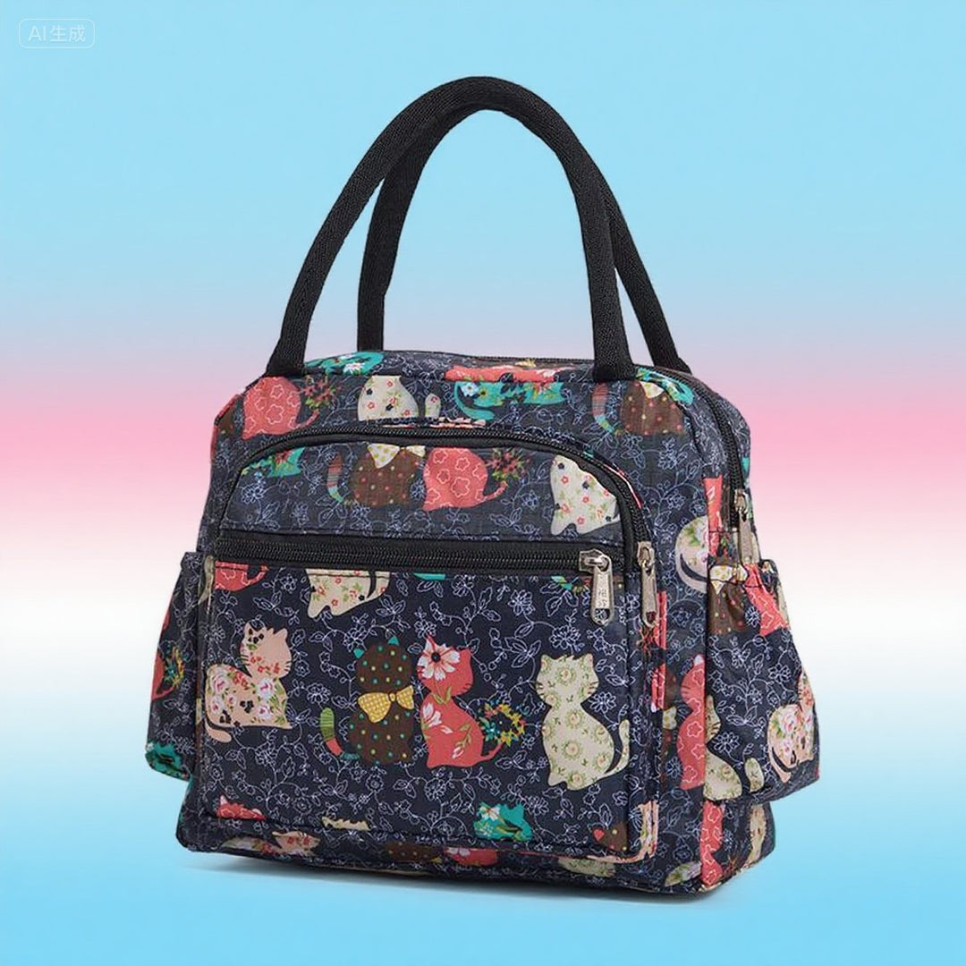 Cat Pattern Insulated Lunch Tote Bowlift