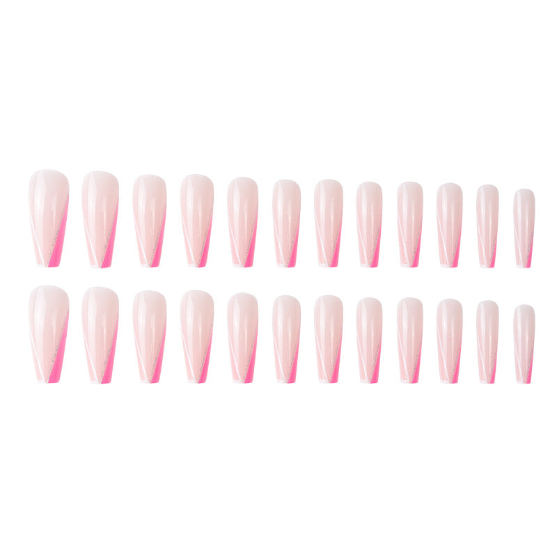 Long Stiletto Press-On Nails with Elegant French Tip Design Bowlift