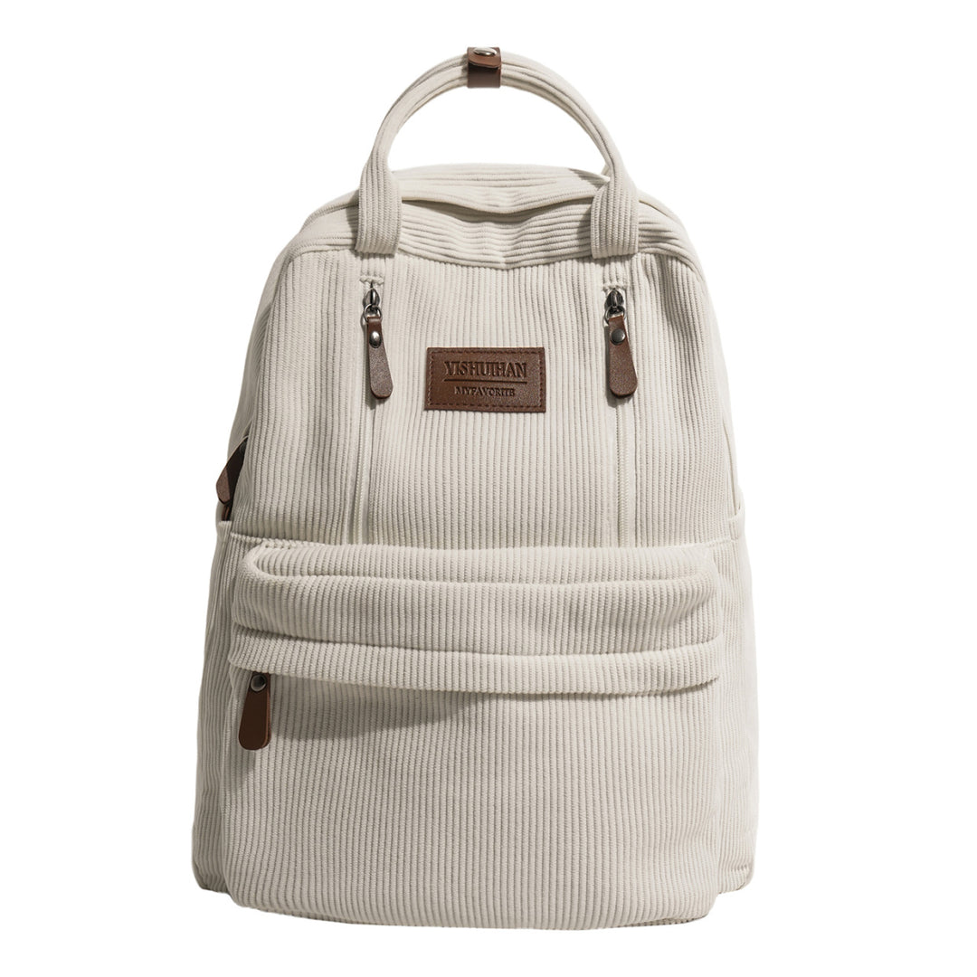 Corduroy Textured School Backpack Bowlift