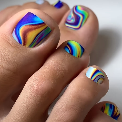 Abstract Marble Pattern Nail Art Bowlift