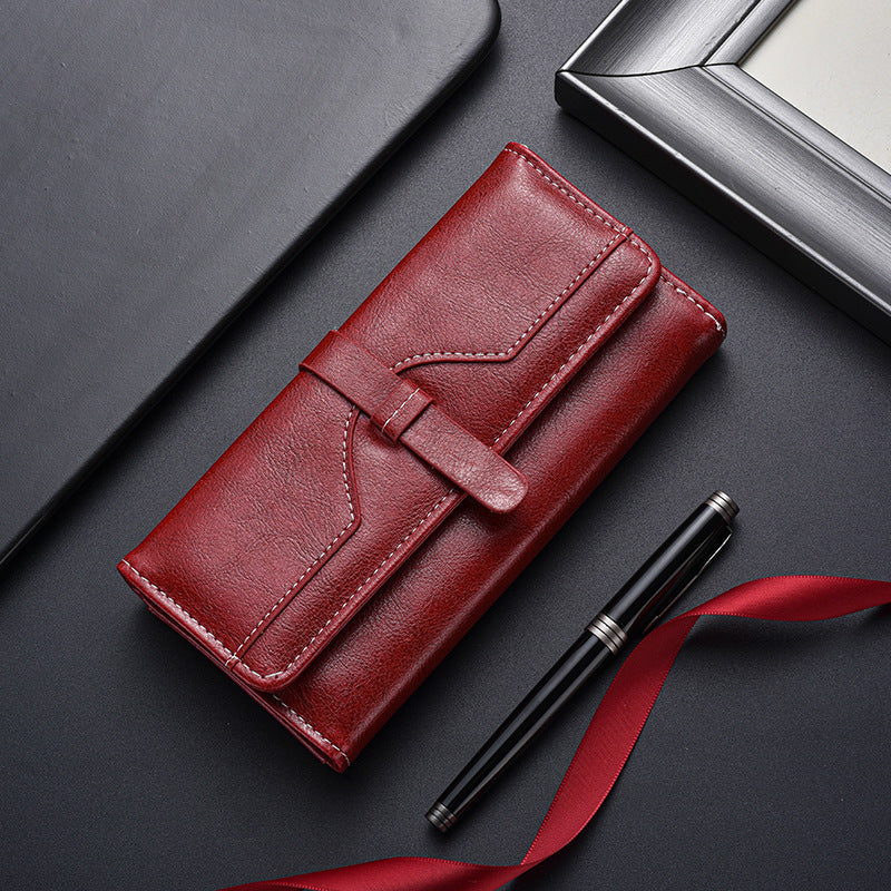 Premium Leather Long Wallet Bowlift