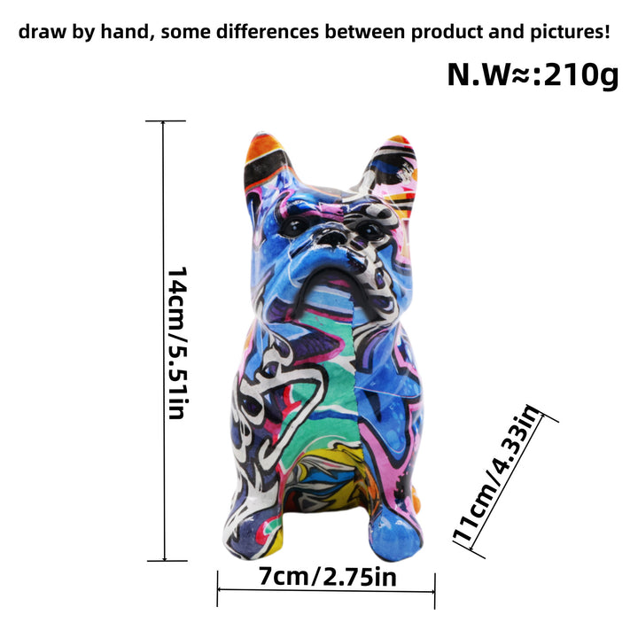 Creative bulldog figurine made of hand-painted resin Bowlift