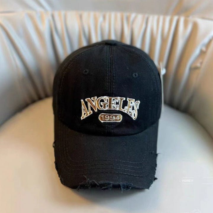 Women's Distressed Vintage-Style Adjustable Baseball Cap Bowlift