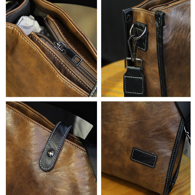 Stylish shoulder bag with textured leather Bowlift