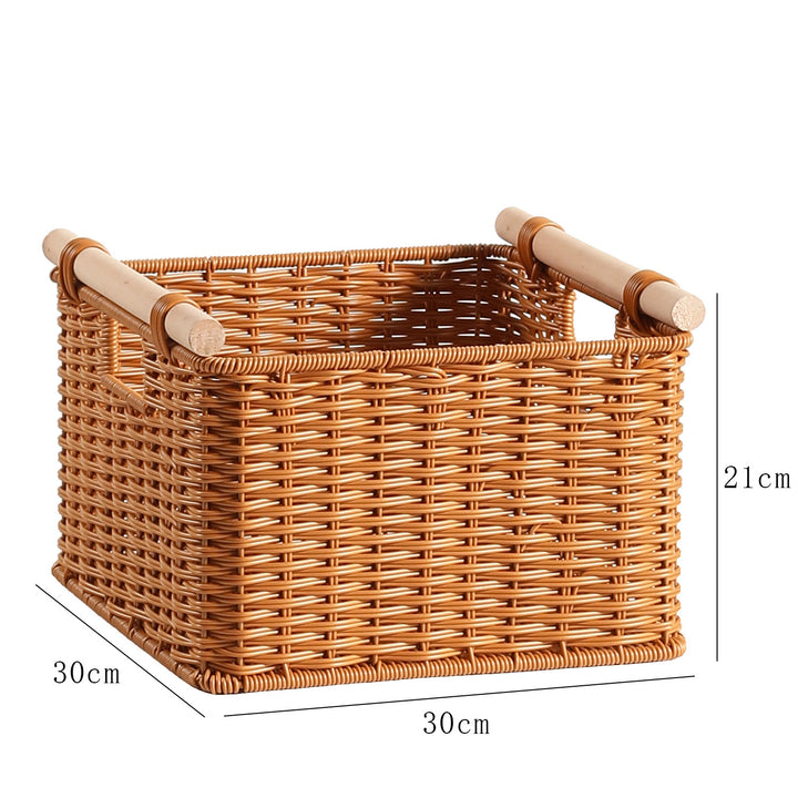 Decorative Woven Storage Basket with Handles Bowlift