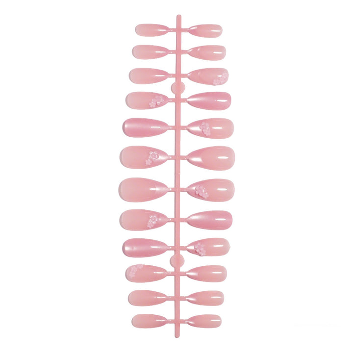 Floral Accent Almond-Shaped Press-On Nails Bowlift