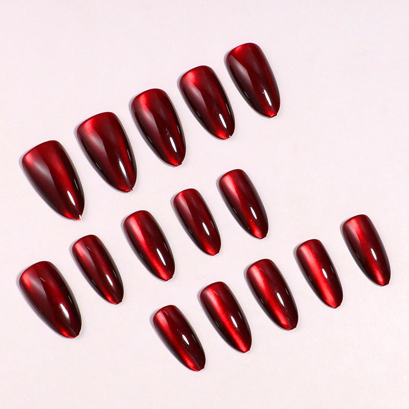 Glossy Almond-Shaped Press-On Nail Set Bowlift