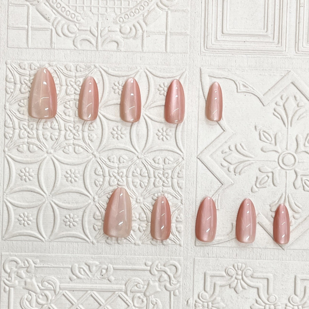 Glossy Almond-Shaped Press-On Nail Set Bowlift 1787225130