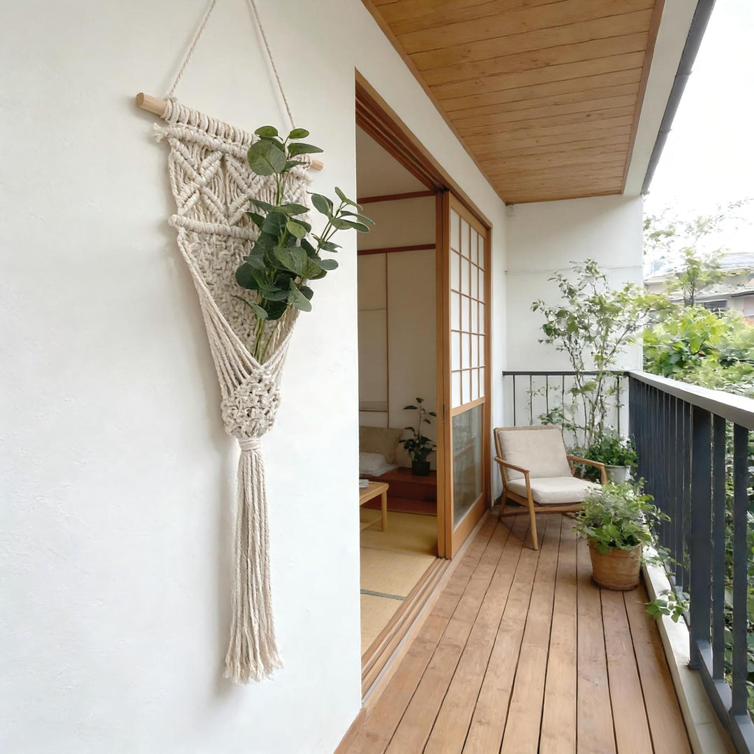 Decorative Macrame Wall Hanging with Elegant Fringed Tassels Bowlift