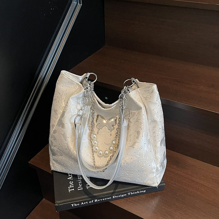 Elegant Pearl-Detail Handbag Bowlift