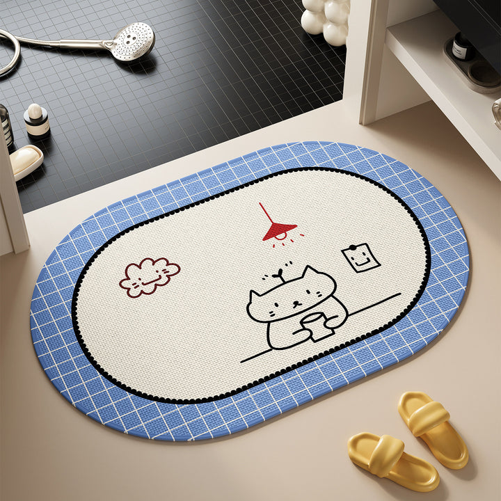 Cute Cat-Themed Bath Rug Bowlift