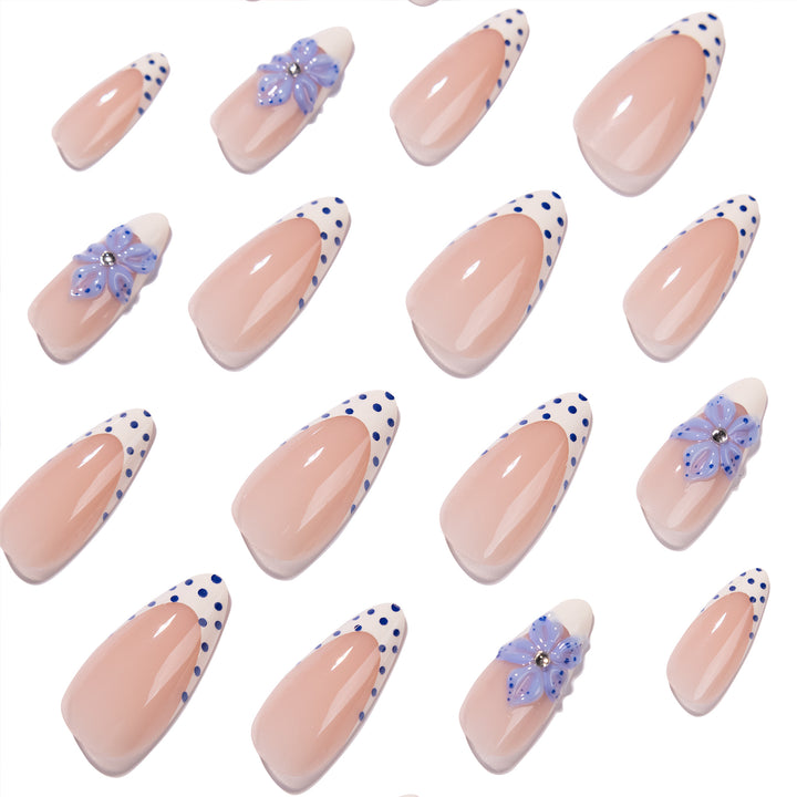 Artful stiletto nails with floral design Bowlift
