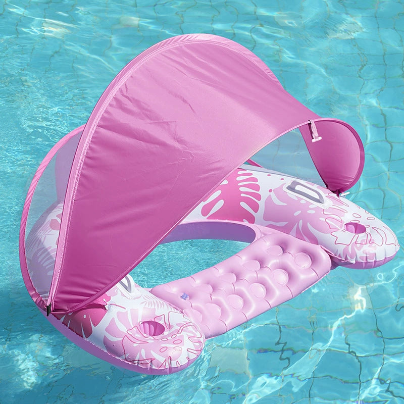 Unisex Inflatable Comfort Pool Lounger with Headrest Bowlift
