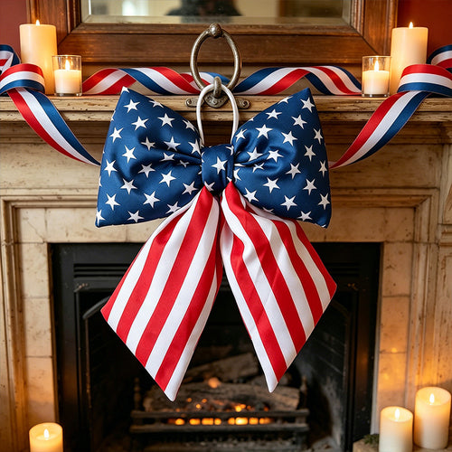 Unisex decorative bow decoration with hanging loop for door wreath and wall Bowlift