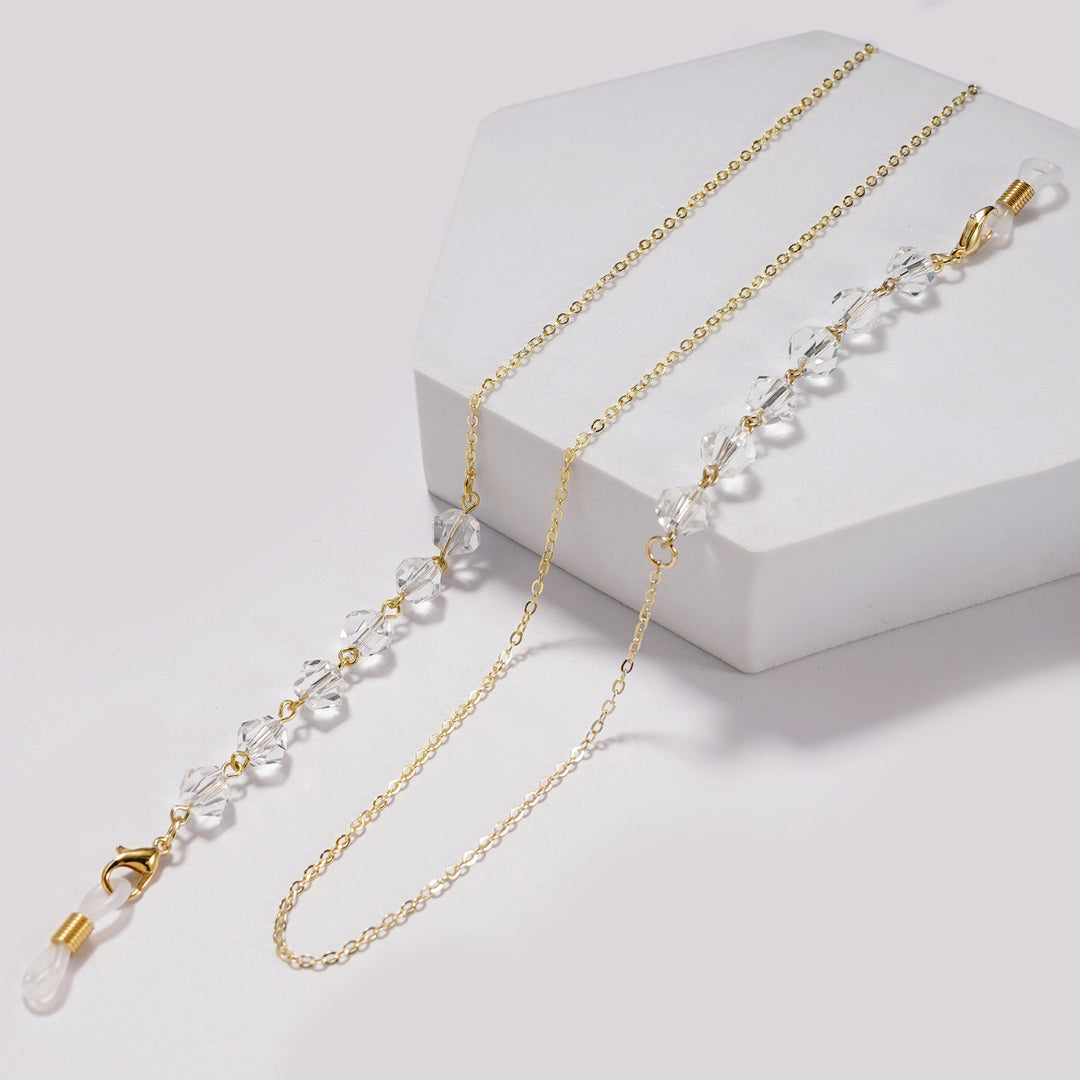 Elegant Crystal-Studded Eyewear Chain Bowlift