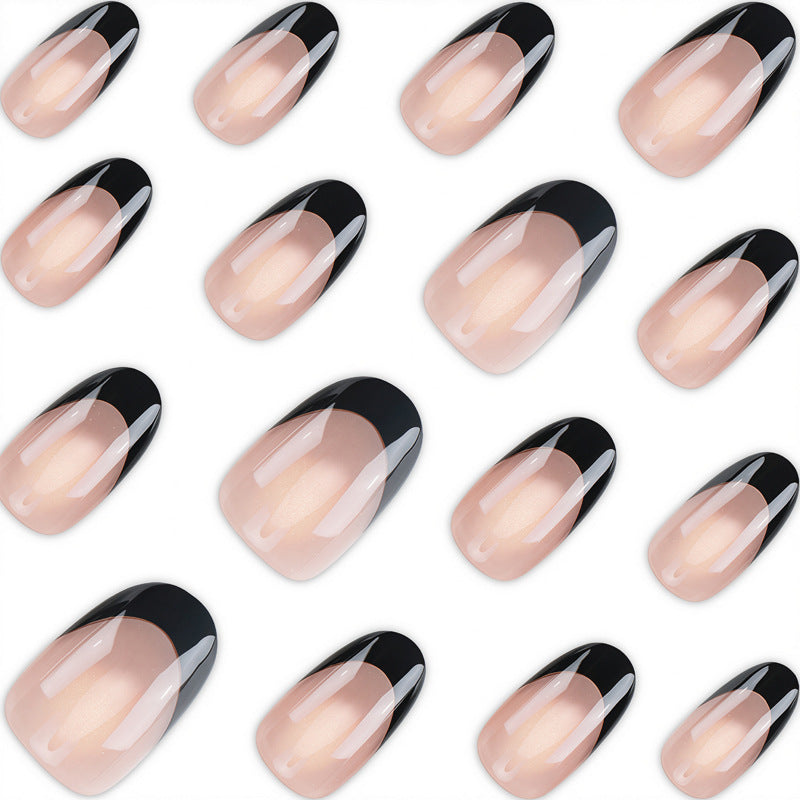 Elegant French Tip Press-On Nails Bowlift