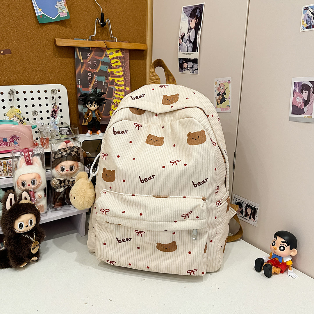 Cute Bear Print Backpack Bowlift