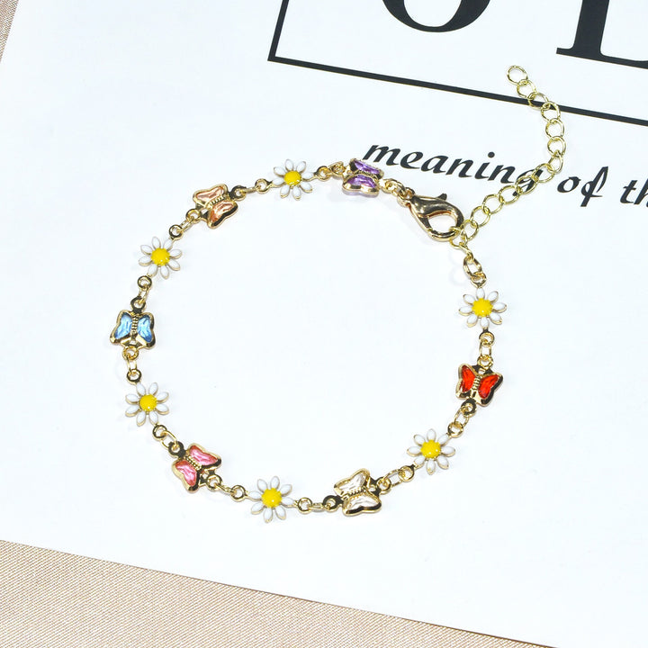 Butterfly and Daisy Charm Anklet Bowlift