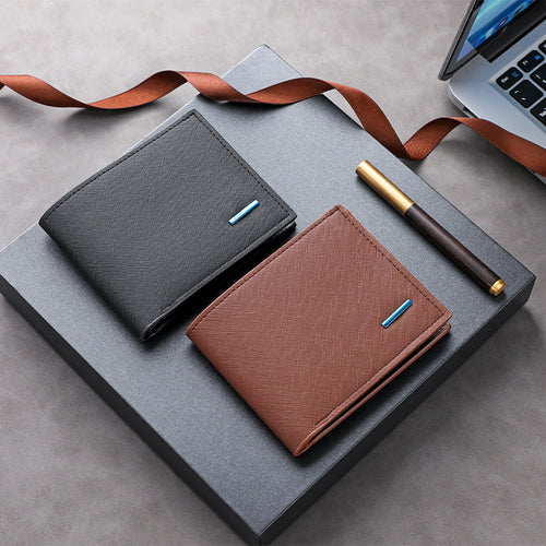 Textured Leather Folded Wallet Bowlift