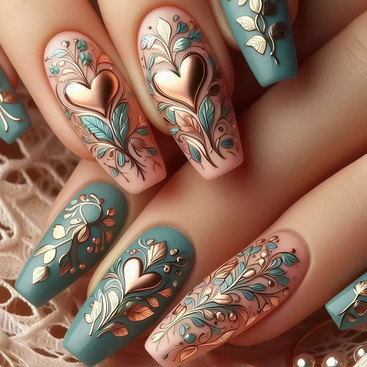 Nail Art Set with elegant floral 3D decoration Bowlift