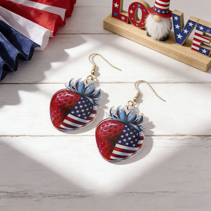 Ladies nan statement earrings with bow shape and American flag pendant Bowlift