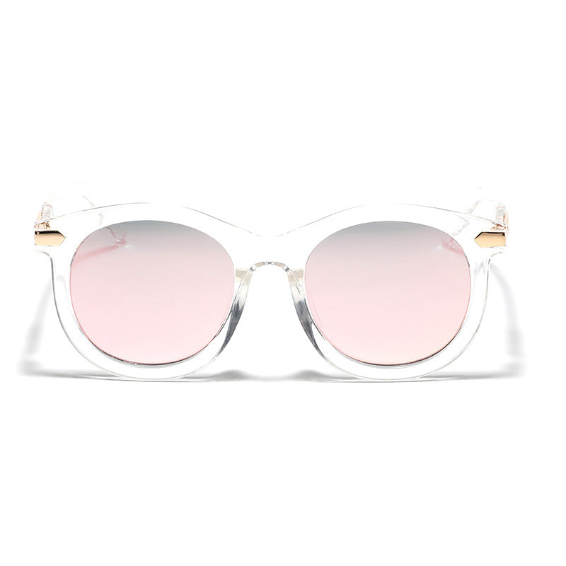 Women's fashionable sunglasses with transparent frame and golden accents Bowlift