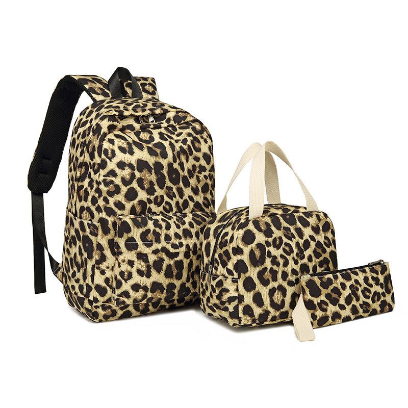 Stylish Cow Print Backpack and Accessory Set Bowlift