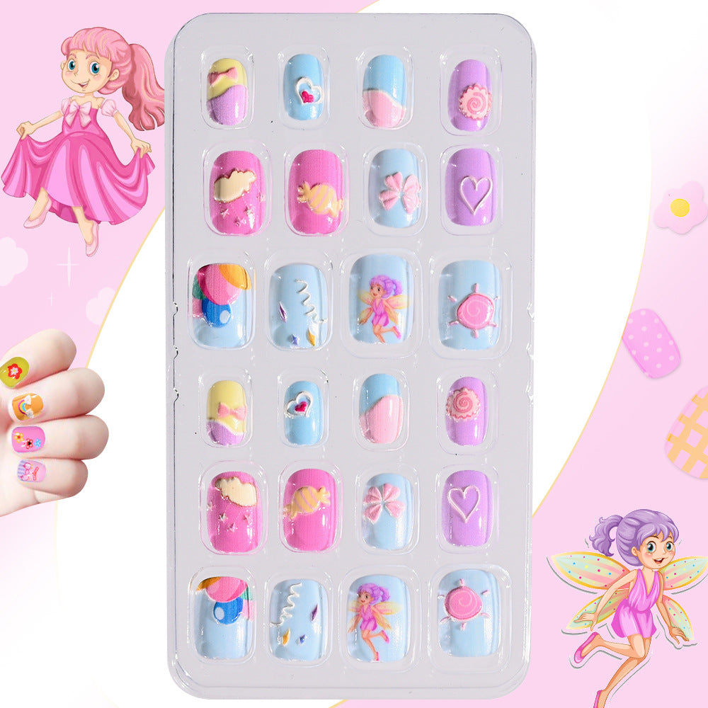 Children's Themed Decorative Press-On Nail Set Bowlift