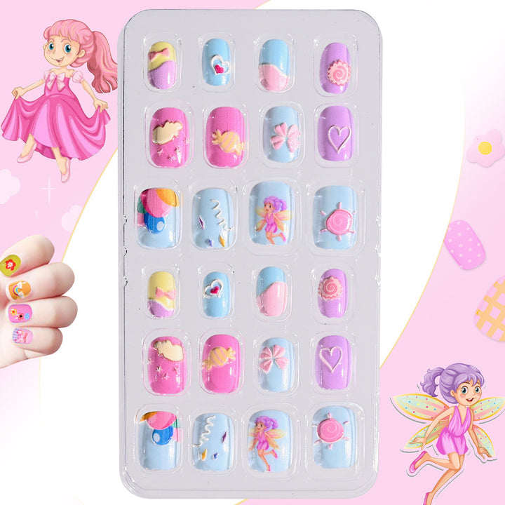 Children's Themed Decorative Press-On Nail Set Bowlift
