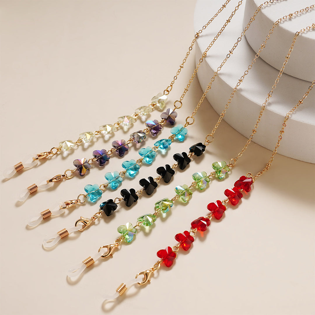 Floral-Embellished Eyewear Chain Bowlift