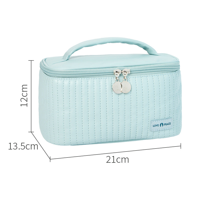 Elegant Quilted Makeup Storage Case Bowlift