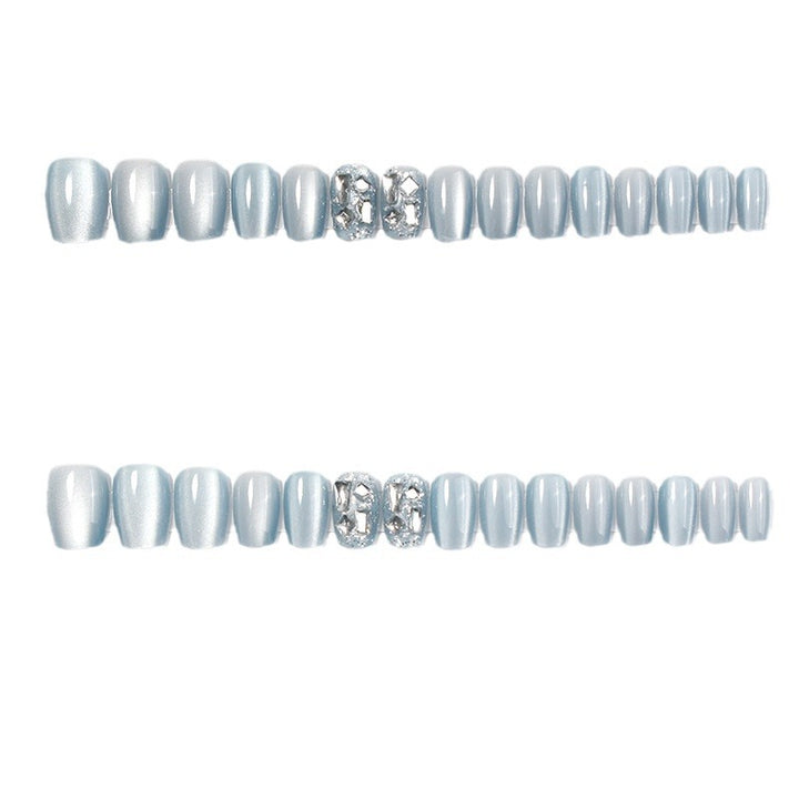 Premium Glossy Press-On Nail Set with Decorative Accents Bowlift