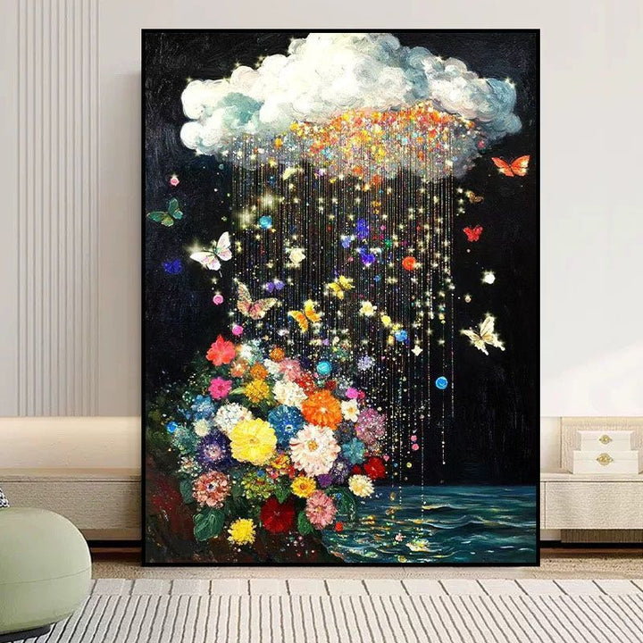 Abstract Butterfly Floral Canvas Artwork Bowlift