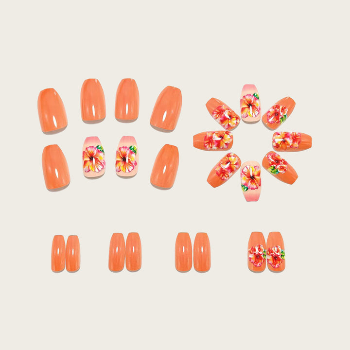 Artificial nails with floral drop design Bowlift