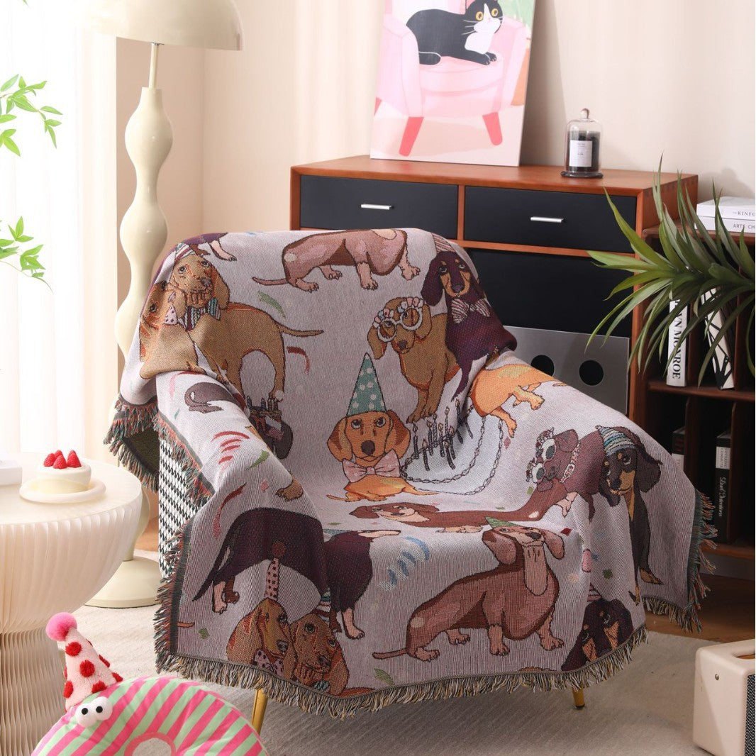 Decorative Pet-Themed Tapestry Throw Blanket
