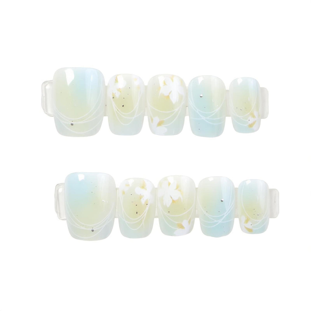 Elegant Floral Art Press-On Nails Bowlift