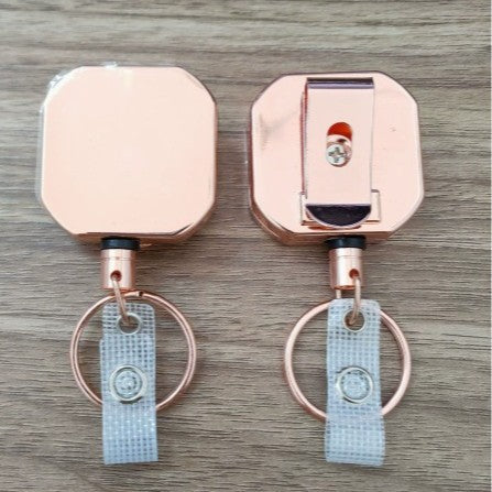 Retractable Metal Clip ID Badge Reel and Clear Card Holder Set Bowlift