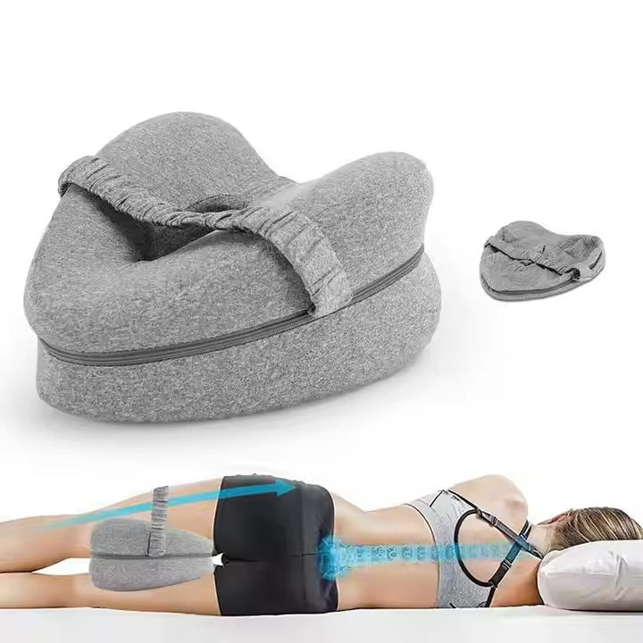 Ergonomic Contoured Memory Foam Knee Pillow with Adjustable Strap Bowlift