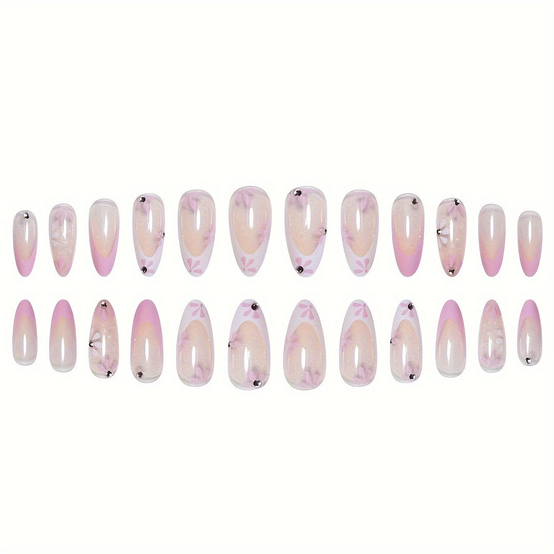 Floral Art Acrylic Nail Set Bowlift