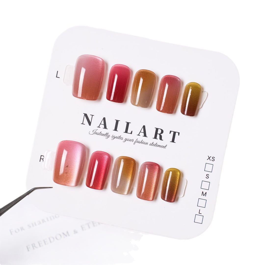 Premium Gradient Press-On Nail Set Bowlift