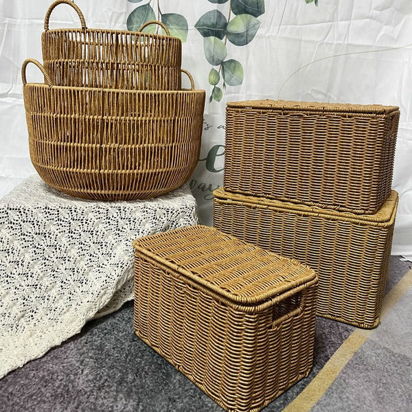 Contemporary Rectangular Woven Storage Bin Bowlift