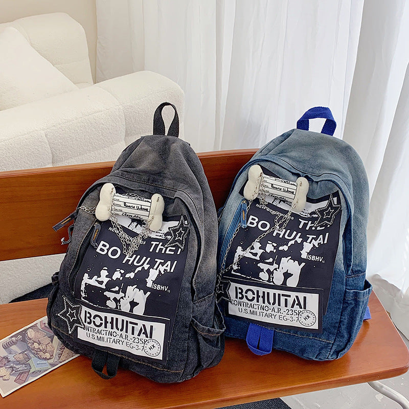 Casual Graphic Print School Backpack Bowlift