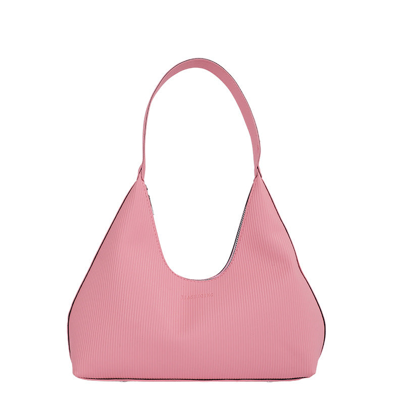 WoTextured Ribbed Hobo Handbag Bowlift