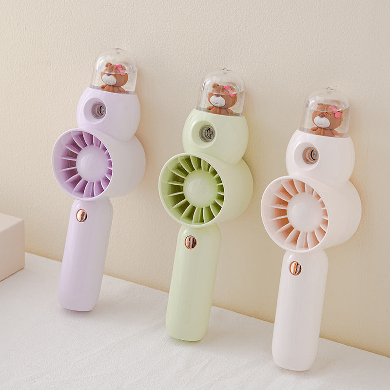 Adorable Cartoon-Themed Handheld Fan Bowlift
