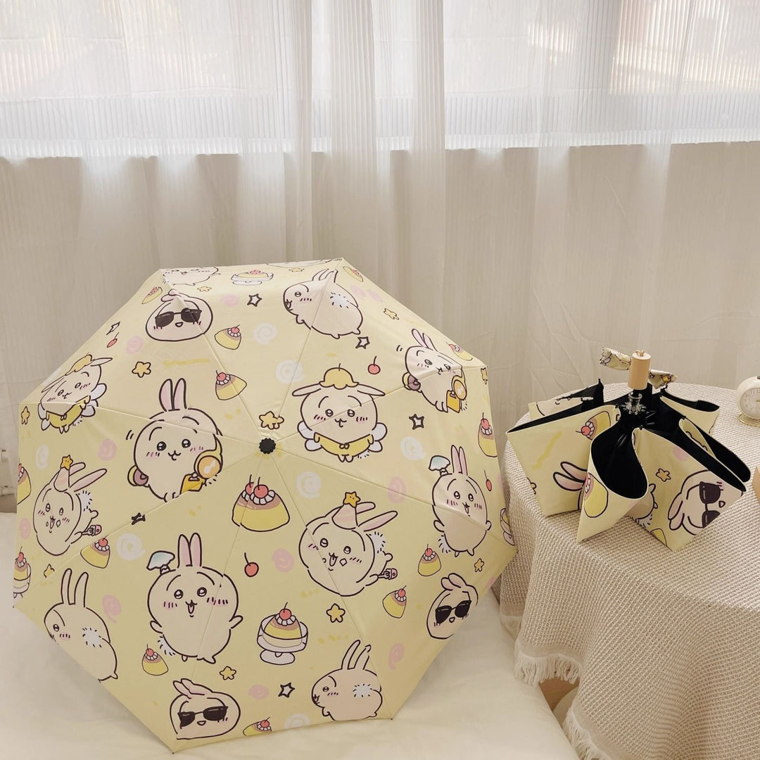 Women's Folding Umbrella with Playful Animal Design Bowlift