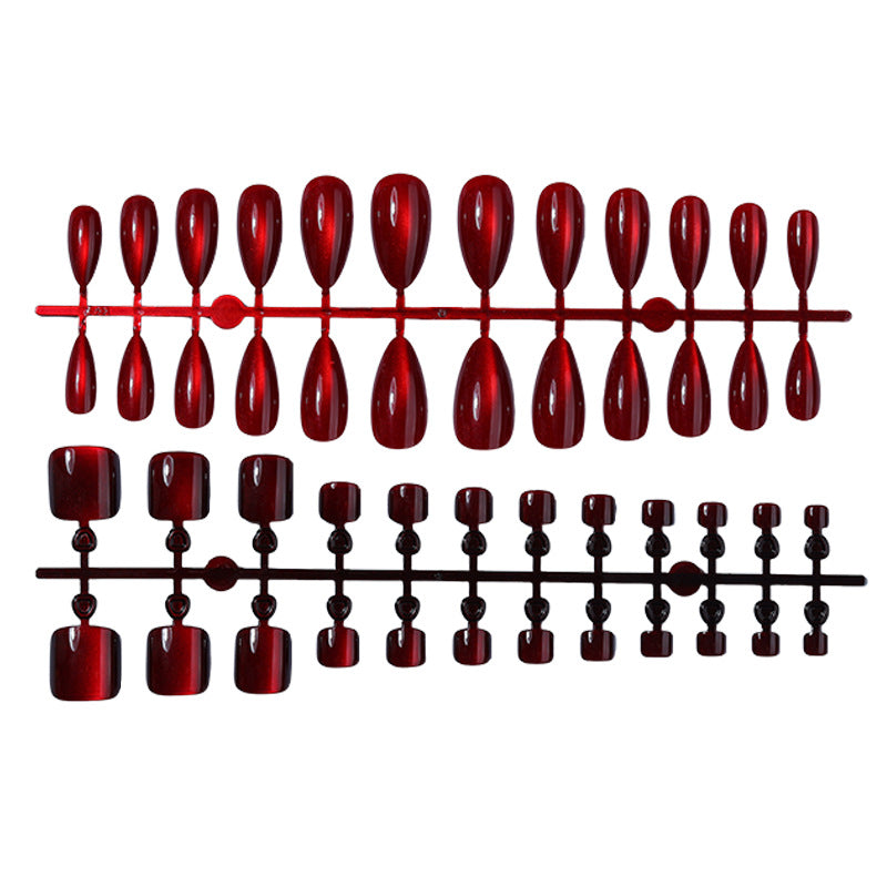 Glossy Press-On Nail Set with Various Shapes Bowlift